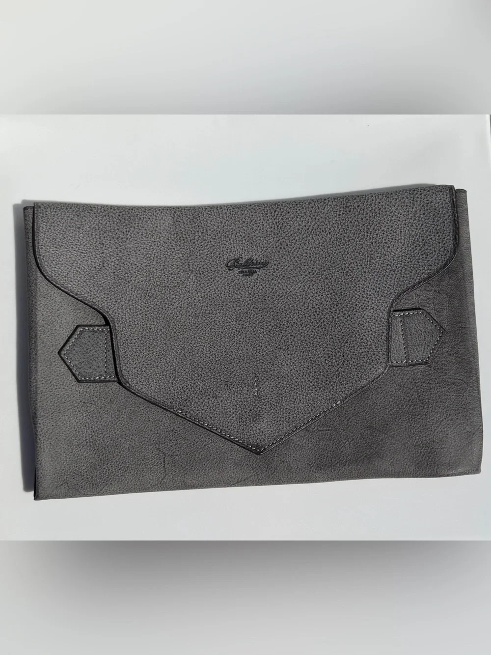 New Boldrini Selleria Italian Leather Clutch Bag Genuine Florentine Vacchetta